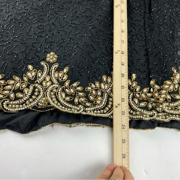 Vintage Laurence Kazar 100% Silk Womens Large Beaded Blouse SEE ALL. - Picture 4 of 7